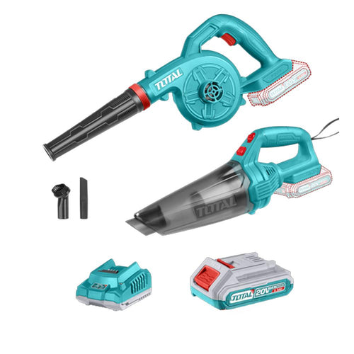 Combo Inalámbrico 20V Sopladora + Aspiradora de Mano 0.5L + 1 Batería 2.0Ah Super Total (UTOSLI240998)