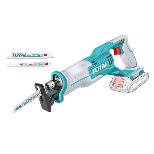 Sierra Sable Inalámbrica 20V — Corte Metal 8mm / Madera 115mm + 2 Seguetas — Batería No Incluida Total (TRSLI1152)