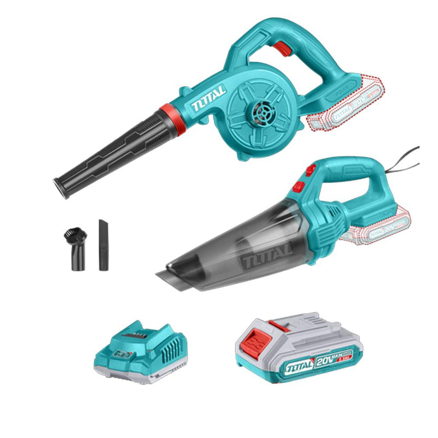Combo Inalámbrico 20V Sopladora + Aspiradora de Mano 0.5L + 1 Batería 2.0Ah Super Total (UTOSLI240998)