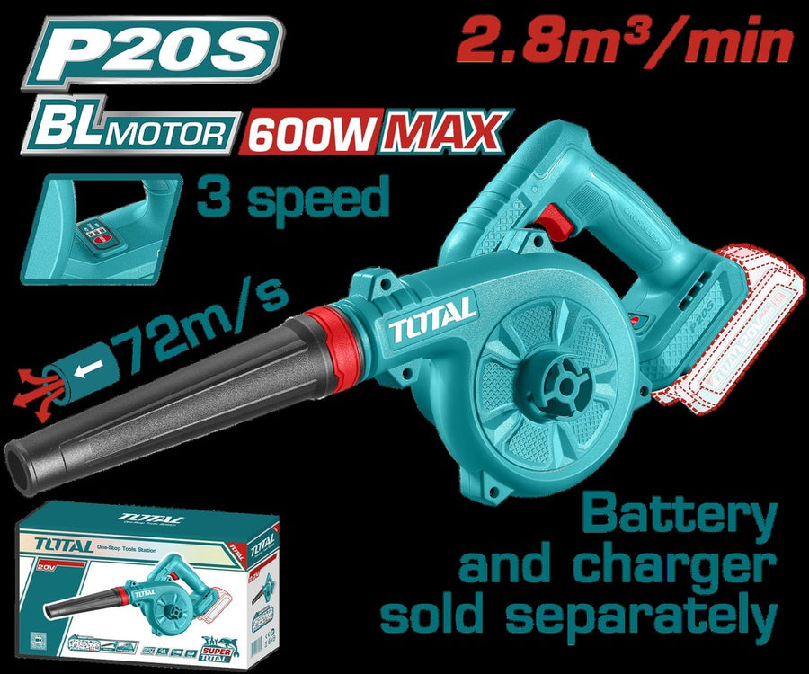 Sopladora Inalámbrica 20V — Batería y Cargador No Incluidos Total (TABLI20018)